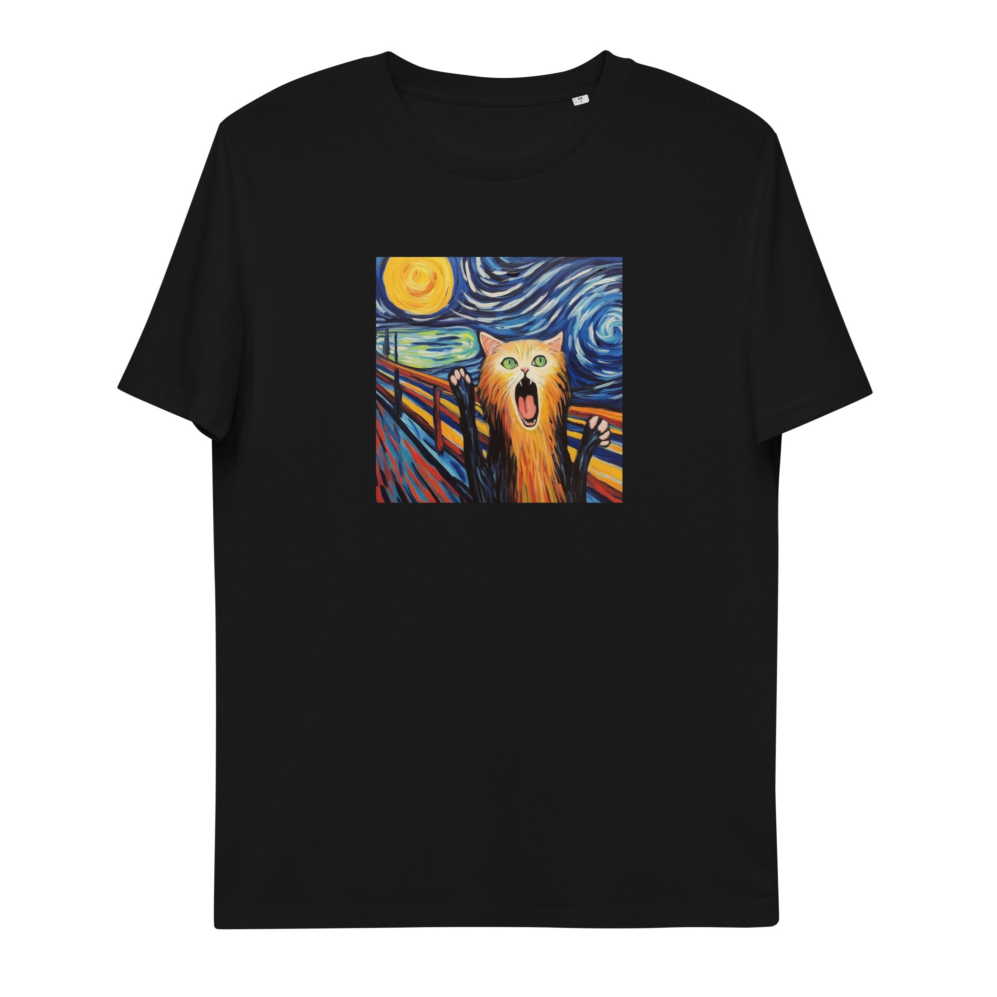 The Cat Scream (Ode an Munch) V2 - Funny Version - premium Unisex Bio-Baumwoll T-Shirt